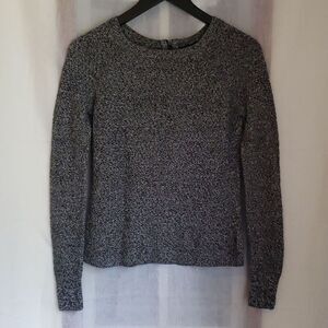 American Eagle Women's Sweater Size S Black Gray Cotton Wool Blend Zip Up Back